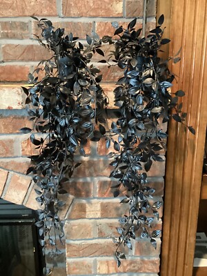X2 Ikea KUSTFYR Black Artificial Potted Plants Halloween 27 X2 Ikea KUSTFYR Black Artificial Potted Plants Halloween 27