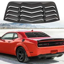 Rear Window Louvers for Dodge Challenger 2008-2020 GT Lambo Style Matte Black