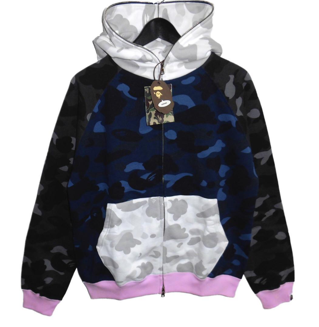 Mint BAPE Hoodie S Authentic Rare Full Zip Crazy Camo Parker