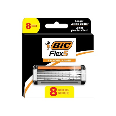 12/8 Refill Bic Flex 5 Refillable Razor Cartridges for Men Smooth & Comfortable