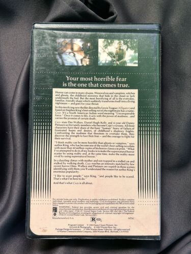 CUJO 1983 VHS WARNER BROS CLAMSHELL PLAY TESTED DANNY PINTAURO - Picture 2 of 7