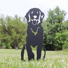 Flat Coated Retriever Black Metal Dog Silhouette