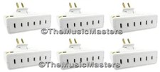 (6) Swivel Taps 2 Prong 3 Outlet Electric Adapter 3-Way Wall Plug Power Splitter