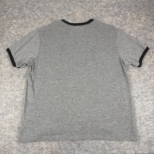 Disney Store T-Shirt Ringer Tee Mickey Mouse Embroidered Logo Gray Mens Large L - Picture 8 of 11