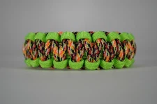 550 Paracord Survival Bracelet Cobra Lime/Overkill "Made in the USA"