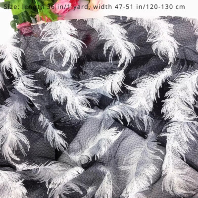 0.9m Feder Stickereien Netzstoff Spitze Tüll Netz Tutu Rock Kleid Tuch DIY