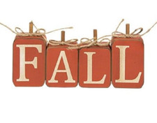 NEW Primitive FALL Wood PUMPKIN Blocks Stems 4 pcs Aged Distressed Orange White