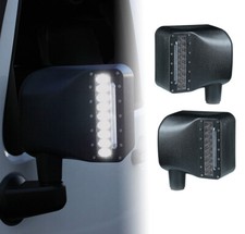 Smoked Led Side Mirror Housing For 2007-18 Jeep Wrangler Jk Jku Turn Signal Drl