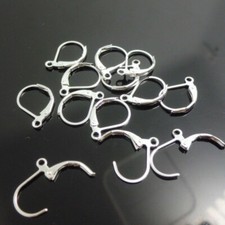 100-1000PCS Lever Back Earring Findings 925 Silver Plated Loo French Ear Clip