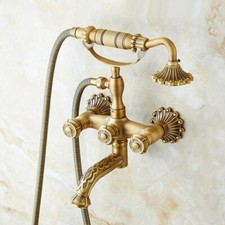 Antique Bronze Wall Mount Clawfoot Bath Tub Faucet With Hand Shower Spray etf750