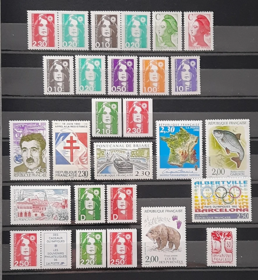 France 1990-92 Lot 27 timbres de n° P2614 à 2772 (cf détail), NEUFS** LUXE - Photo 1/1