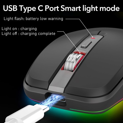 PC Maus Kabellos USB Wireless Mouse Computer Notebook Laptop Funkmaus Aufladbar - Bild 17 von 26