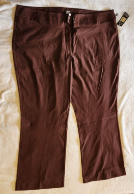 Women's Plus 32W Average Studio 1940 Brown Dress Pants | eBay