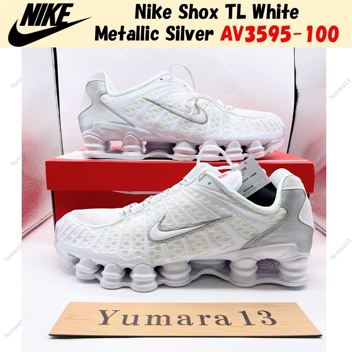 Nike Shox TL ショックス.TL White llic Silver AV3595-100 Nike Shox TL White Metallic Silver AV3595-100 Men's Size | eBay