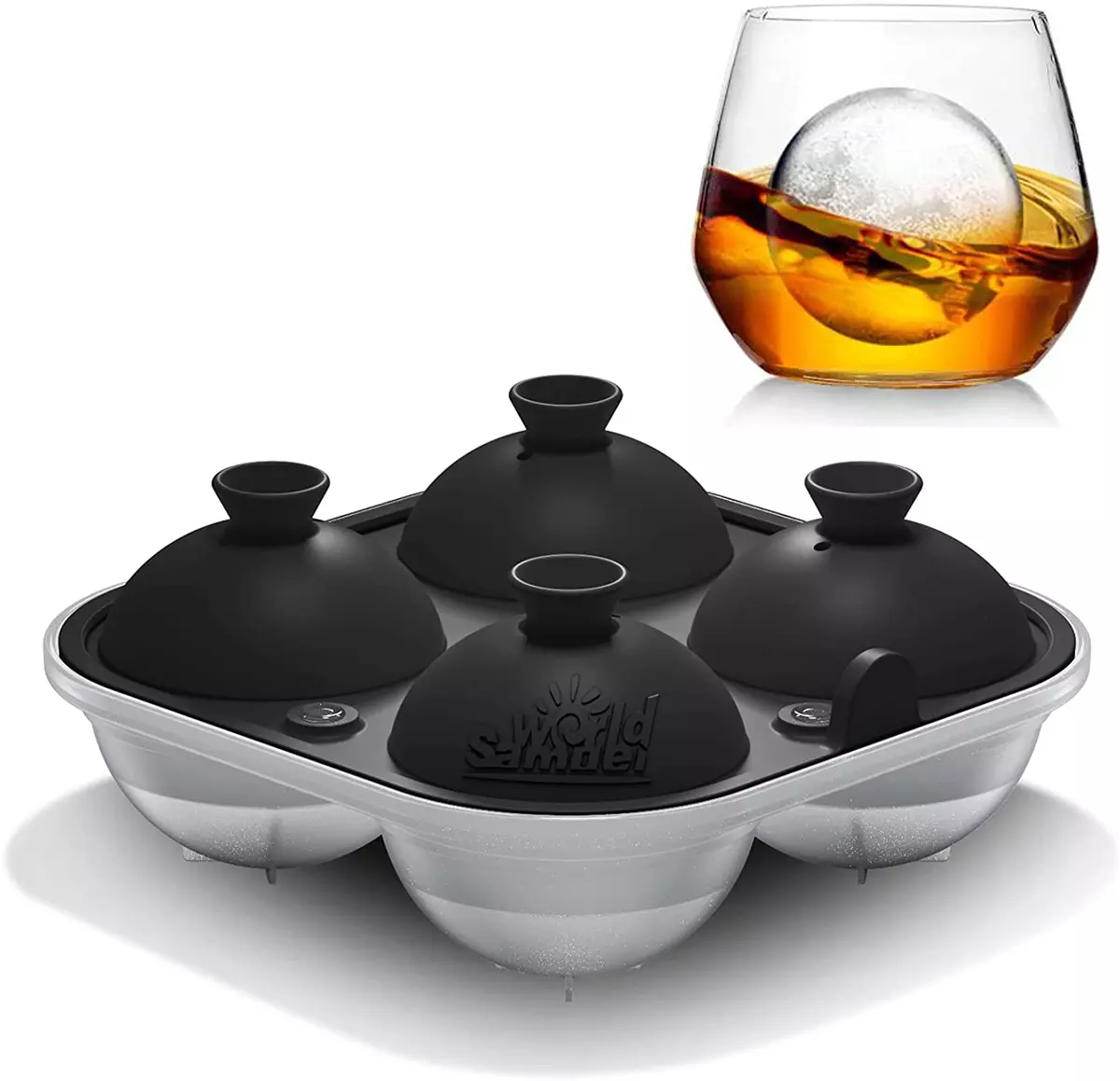 Large Sphere Ice Tray Mold for Drinks Big Ice Maker 2.5 Ball Cocktail  Scotch