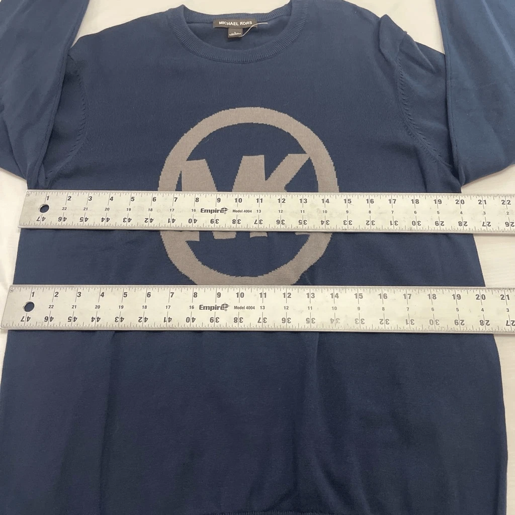 Maglione Michael Kors logo cotone monogramma blu uomo felpa grande pullover