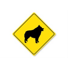 Schipperke Dog Diamond Metal Sign Breed Pet Lover Animal Silhouette Wall Decor