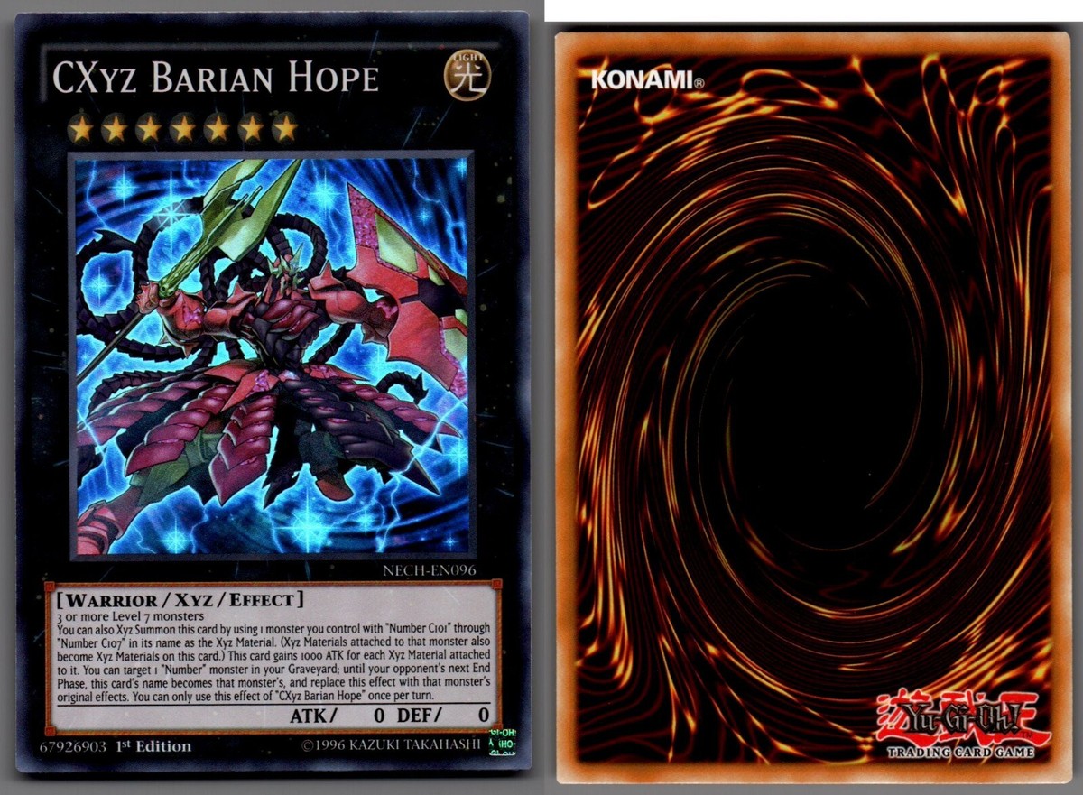 NECH-EN096 Yugioh, CXyz Barian Hope, Holo Super Rare