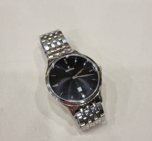 Festina Herren Uhr F16744 Edelstahl Armbanduhr Klassik Silber 40 mm - Afbeelding 2 van 5