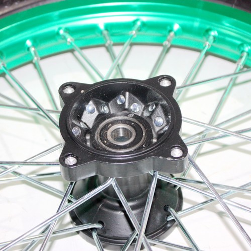 GREEN 12mm 14 Inch Front + 12 Inch Rear Wheel Rim Tyre Tire PIT PRO Dirt Bike - Picture 7 of 12