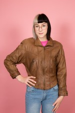 80s Vintage Brown Leather Bomber Jacket Adventure Bound By Wilsons Leathers Xs
