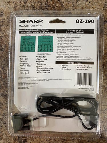 Sharp Wizard Organizer OZ-290 vintage flambant neuf dans son emballage - Photo 2 sur 2