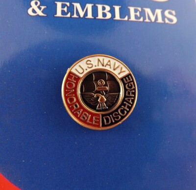 USN Honorable Discharge Naval Navy 5/8 inch Hat Lapel pin EE15677