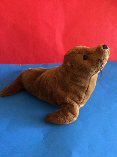 Six Flags Brown Seal Plush GUC - Picture 2 of 6