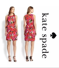Kate Spade Rio Snap Dragon Peplum Floral Print Dress Size 4 NWOT Cocktail Pink