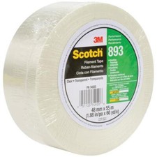 Scotch 3M 893 Strapping Tape, 6.0 Mil, 2" x 60 yds., Clear, 6/Case
