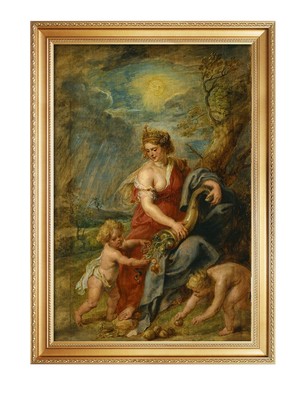 Peter Paul Rubens: Abundance (Abundantia) Framed Canvas Wall Art 23'' x 33''