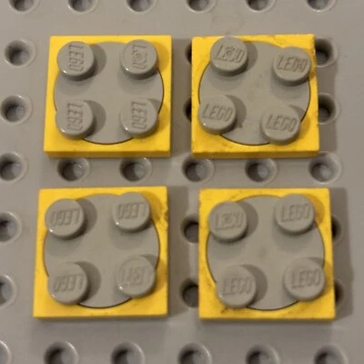 Missing Lego Brick 3680c01 Red & OldGray x 2 Turntable 2 x 2 Plate with Top (Com