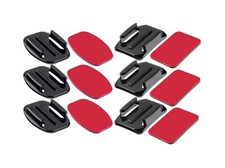 6er Set Flat + Curved Mount mit Klebestickern für GoPro Hero 6 Black