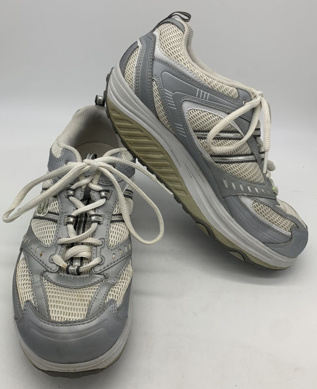 Skechers Shape-Ups Toning Sneakers for Women Size 9 in White Grey-image