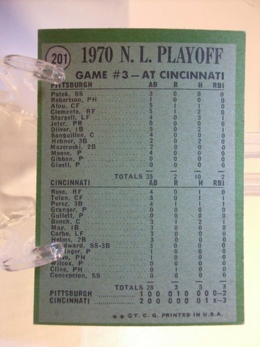 1971 Topps Baseballkarte #201 NL Playoffs Spiel 3 (85169) - Bild 2 von 2