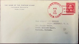 1925 US #554 on cover to Bermuda, Zeppelin for 2cent,Sieger cat.20.N;Zeppelin*d2