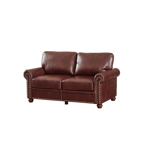 Classic Faux Leather Sofa Upholstered Couch with Nailhead Trim Removable Cushion - Picture 73 of 206