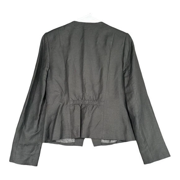 Ternos colecionáveis JH 6 blazer preto forrado mistura de linho escritório carreira dinheiro antigo - Imagem 2 de 4