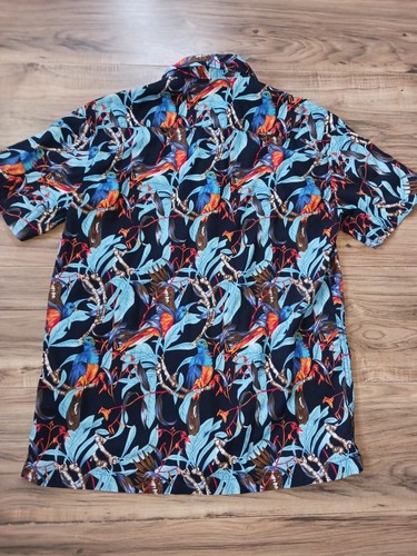 Camisa Abotonada Tropical Bird Adulto Hawaiana Grande L Colorida Funk Denim Co - Imagen 12 de 13