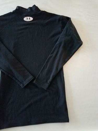 TABOR Boys Under Armour Coldgear MEDIUM Mock Neck Long Sleeve Shirt BLACK WINTER - Picture 7 of 8
