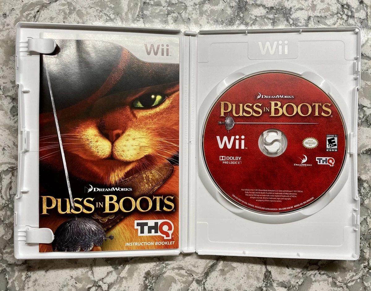 Puss In Boots Wii Game Dream Works THQ In Original Case With