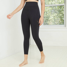 Women's High-Waisted Seamless 7/8 Leggings - JoyLab, Black Small