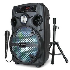 ABX-82S Portable 8" Bluetooth Speaker w/ Stand  Microphone Karaoke Loud Party