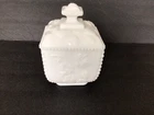 Vintage Westmoreland Milk Glass Covered Candy Dish- Grapes and Leaves