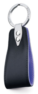 DALVEY OF SCOTLAND SCHLÜSSELRING SCHWARZ KAVIAR & LILA ITALIENISCHES LEDER LEINE BRANDNEU