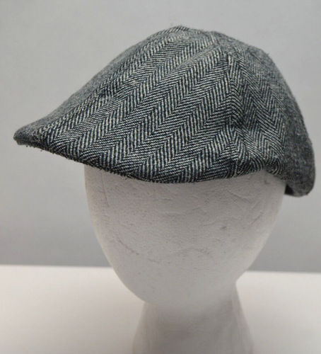 DPC Cabbie Hat Mens M Gray Herringbone Newsboy Grandpacore Flat Cap Lined