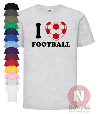 I Love Football T-Shirt Team Fußball Liga Verein Tee Spieler Top