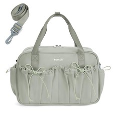 Small Gym Bag Women Mini Duffle Wet Compartment Bowknot Sports Tote Green