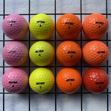 Nitro Golf Balls 12 Color Mix Models in 3A-5A - No Marks or Logos