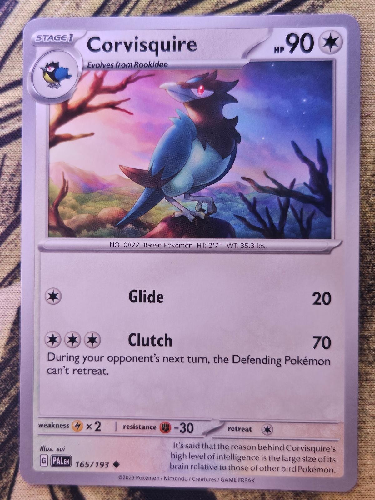 Corvisquire 165/193 Uncommon Paldea Evolved Pokemon Near Mint